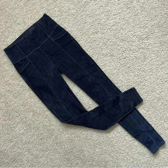 Athleta Cord Velour High Waisted Blue Metro Tight Leggings Size S Small 457434 - Picture 16 of 16